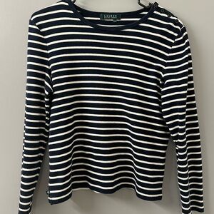Ralph Lauren Navy and White Striped Knit